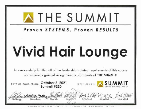 The Summit Salon Business Center graduate